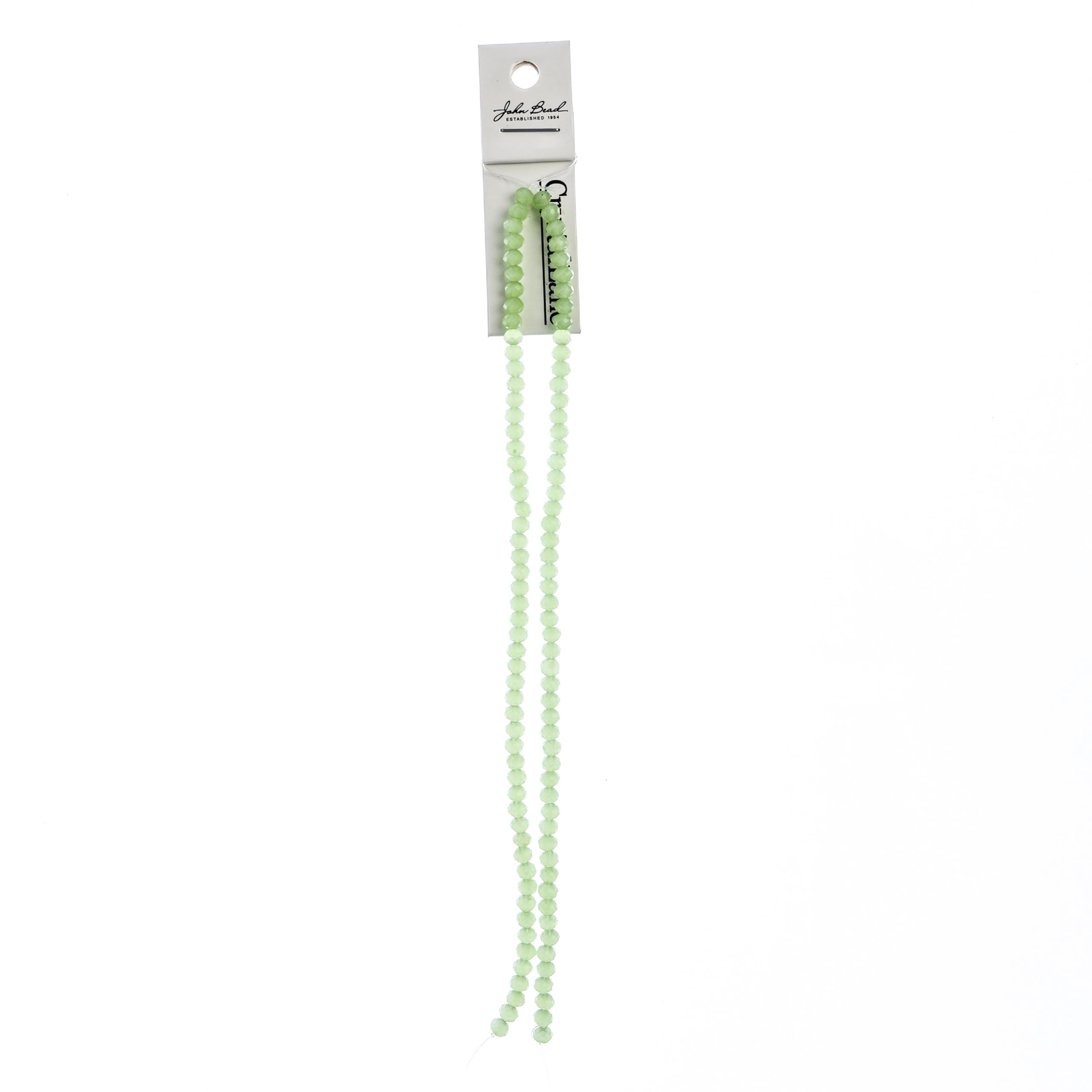 JOHN BEAD 3mm x 4mm Opaque Light Green cuentas de vidrio verde claro opaco