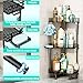 HapiRm Corner Shower Caddy Standing - 3 Tier Shower Organizer Corner with Soap Holder, Rustproof Bathroom Standing Organizer with 4 Hooks, Black