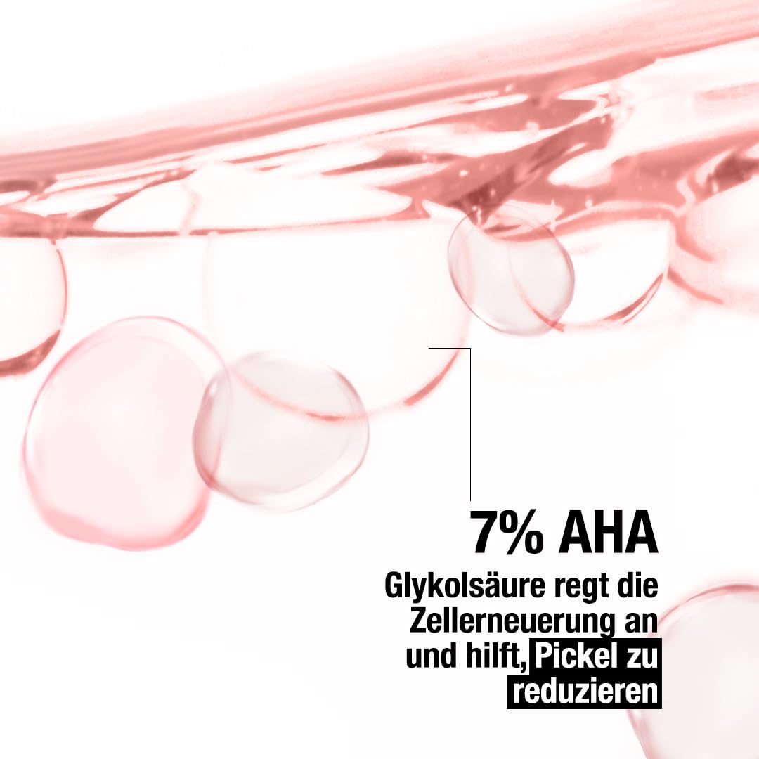 Neutrogena Środek przeciw pryszczom + Liquid Exfoliant do pielęgnacji twarzy, płynny peeling z 7% AHA + pantenol 125 ml delikatnie usuwa obumarły naskórek i nadmiar łoju