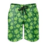 Youturnnow St. Patrick's Day Kleeblatt Badehose für Herren Jungen Badeshorts für Männer Kurz Schnelltrockend Beachshorts Boardshorts Strandshorts Schwimmhose Freizeitshorts Multicolor 4XL