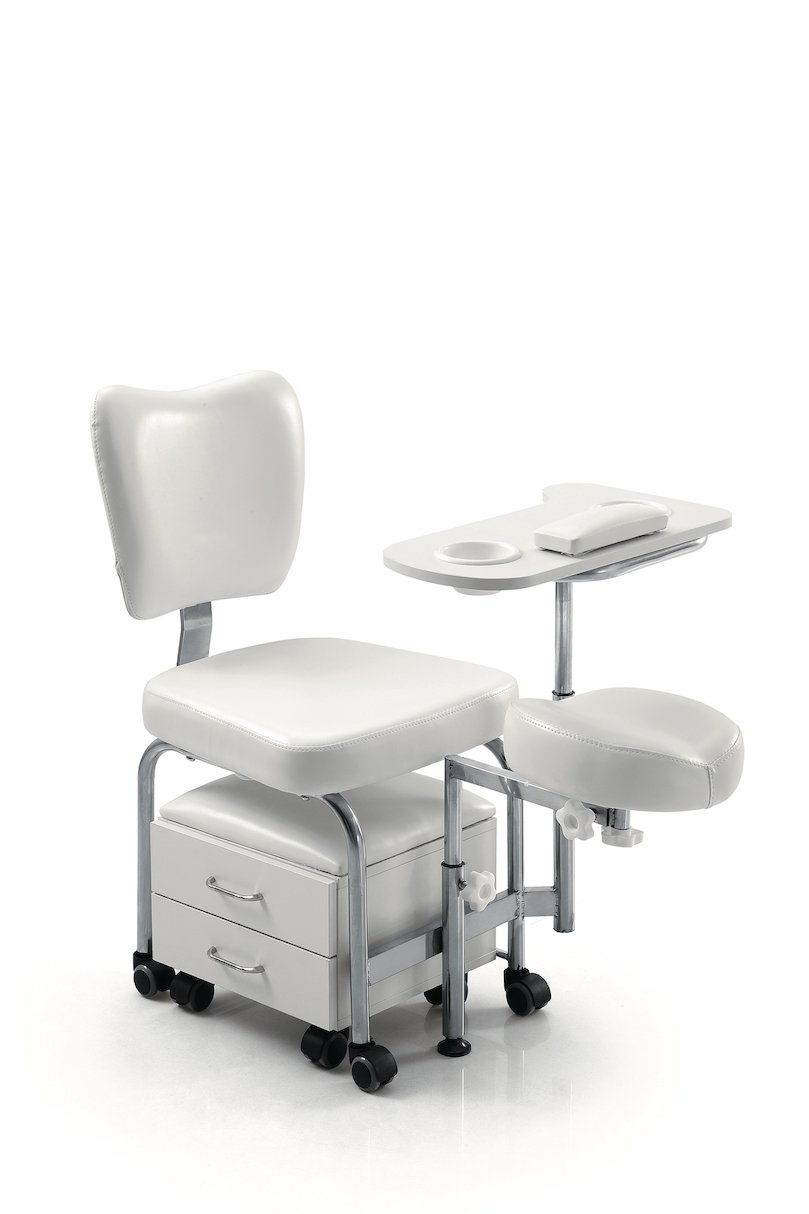 ZStyle - Sillón de podología para pedicura, tratamientos de estética, masajes de pies, manicura Bianco