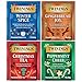 Twinings Tea Holiday Variety 4-Pack – Caffeinated Christmas Tea and Gingerbread Joy, Naturally Caffeine-Free Peppermint Cheer and Winter Spice Tea Bags, 20 Count Each