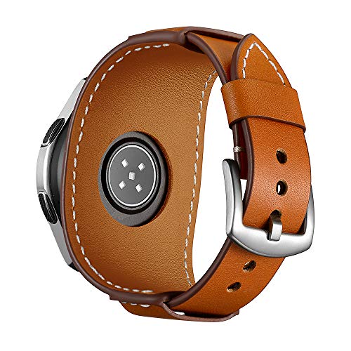 Image of Balerion 22mm Cuff Leather Watch band,Compatible with Samsung Galaxy Watch ultra /watch 3 45mm /Watch 46mm /S3,Fossil Q Explorist,Garmin Forerunner 255 other 22mm Lug Width Watch