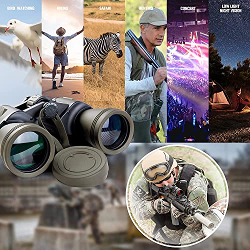 20X50 Military Binoculars For Adults With Smartphone Adapter - Compact Waterproof Tactical Binoculars For Bird Watching Hunting Hiking Concert Travel Theater With Bak4 Prism Fmc Lens, Mud #TOP7