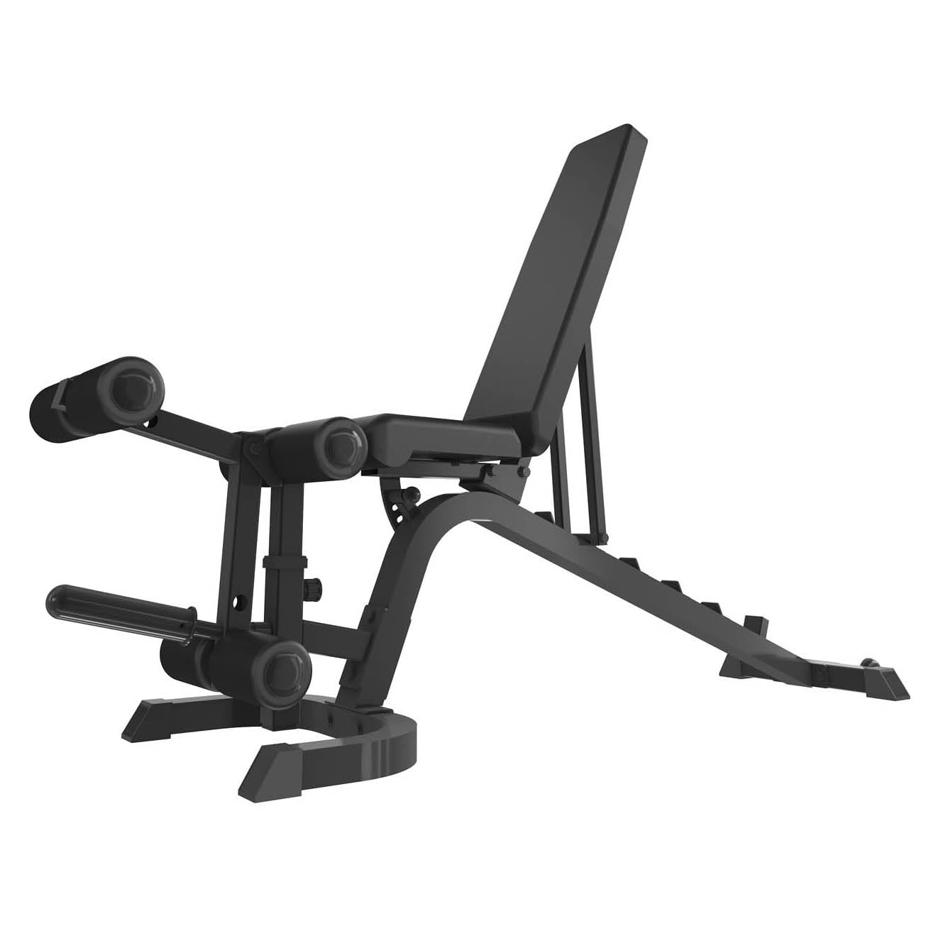 TOORX WBX 220 MULTIFIT Panca multiuso, ruote di trasporto, adattatore per utilizzo dischi in ghisa con foro ø 50 mm, Leg curl incluso