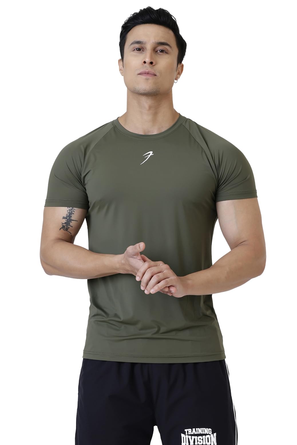 fuaark Men's Bare Nylon Solid Slim Fit Stretch Tshirt-picture-15