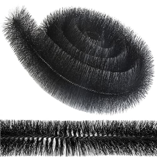Gutter Brush 4m x 100mm Black Leaf Guard to Keep Out Debris, Moss & Leaf Drain Down Pipe Gutter Cleaning Tool (1)