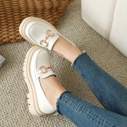 Asterisco Women Block Heel Pumps with Platform Mary Jane Mid Heel Shoes-240439, Size 3.5-104