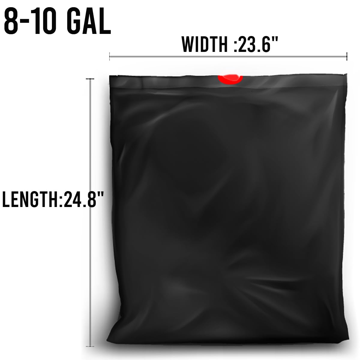 BEIDOU-PAC Bolsas de basura de 8 a 10 galones con cordón, 300 unidades a granel, bolsas de basura multiusos negras y sin perfume para negocios, hogar, baño, cocina, comercial e industrial
