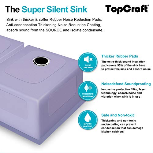 Topcraft Kitchen Sink Double Bowl 33-Inch Undermount Kitchen Sink Stainless Steel Kitchen Sink 60/40 Kitchen Sinks- Hro3319 #TOP3