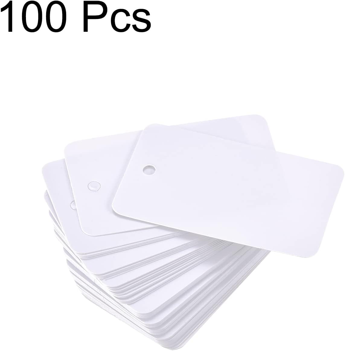 MECCANIXITY Blank Waterproof Eyelet Hole Plastic Shipping Tags, for Product Identification Tags, Valve Marking, Outdoor Tagging,1.2 x 2 Inch White Pack of 100