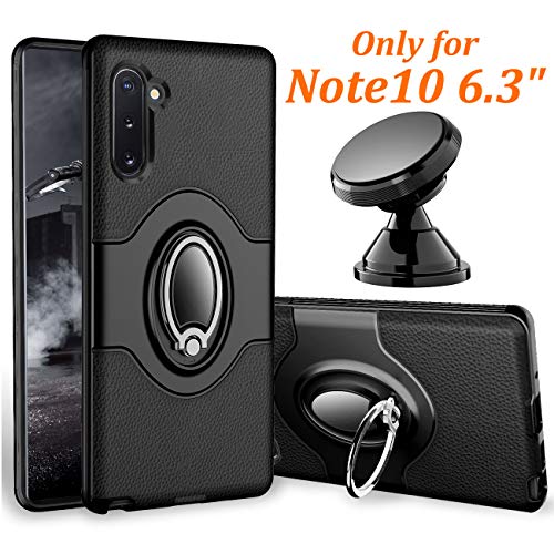eSamcore Galaxy Note 10 Case Ring Holder Kickstand Cases + Dashboard Magnetic Phone Car Mount for Samsung Galaxy Note 10 [Black]