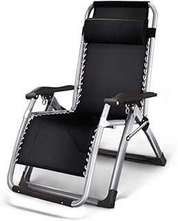 KHL Cool Black Super Wide Acolchada Silla Plegable Ocio de la Siesta Atrás Sofá Perezoso Inicio Balcón Silla Sillón Grande Sillón Sillas de Cubierta Sillas de Almohadas