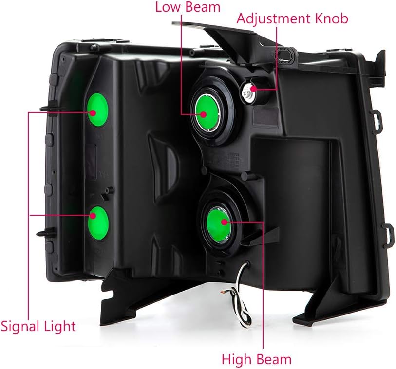 PIT66 LED Point Headlight Assembly Compatible with 07-13 Chevy Silverado (for 2500HD/3500HD, fit 2007 New Body & 2014 Old Body Style) Headlamps Front Lights Clear Lens Clear Housing Clear Corner