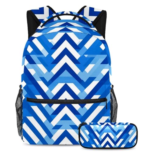 Sac à dos imprimé drapeau bleu combo trousse idéal pour le collège et lycée