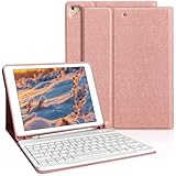 aMZCaSE iPad Pro 9.7 Inch Case with Keyboard,for iPad 6th Generation(2018), 5th Generation(2017), Air 1 Air 2 Case with Keyboard, Wireless Detachable Folio Cover, Smart Wake/Up,Champagne
