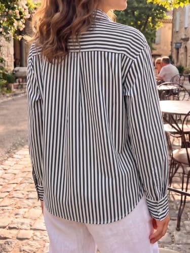Women's Striped Button Down Top - image 4