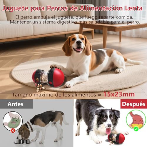 Dufuso Juguete Interactivo para Perros, Juguete Indestructible para Cachorros, Alimentador Lento para Perro Mejora la Digestión, Dispensador de Comida para Razas Grandes y Medianas - imagen 4