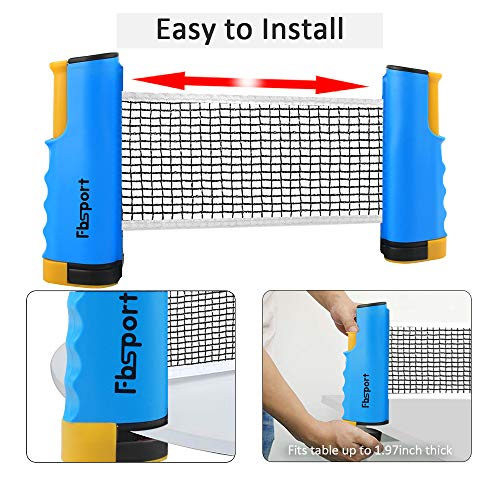 FBSPORT Ping Pong Paddle Set, Portable Table Tennis Set with Retractable Net,Rackets,Balls and Carry Bag for Indoor/Outdoor Games by FBSPORT - Image 3