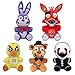FNAF Peluches Five Nights at Freddy's Figura Juguetes Nightmare Foxy Freddy Bonnie Marionette Chica 5 piezas 18cm Animales y Figuras de Peluche Colecciones Muñeca Regalo para Niños Adultos 5PCS-18CM