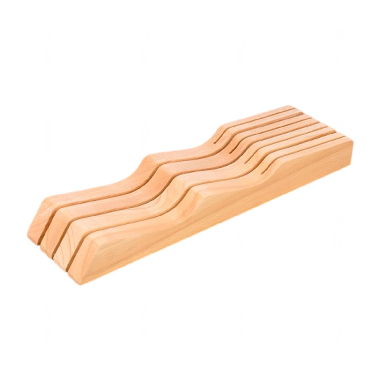 VIDECOR Bloque de Cuchillos para Cajón de Roble - Superficie de Trabajo de Cocina de Roble o Soporte para Cuchillos de Cajón - Almacenamiento Organizador de Inserción de Cajón de Cubiertos,rubberwood