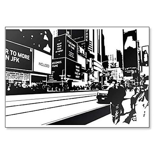 Aimant de réfrigérateur Times Square noir et blanc