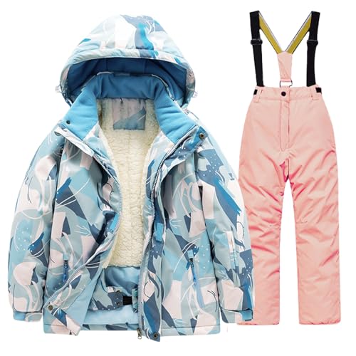 Betadog Toddler Boys Girls Raincoat Hooded Jacket Coat+Pants Suit Boys' Toddler 2 PCS Snow Jacket Snowsuit2
