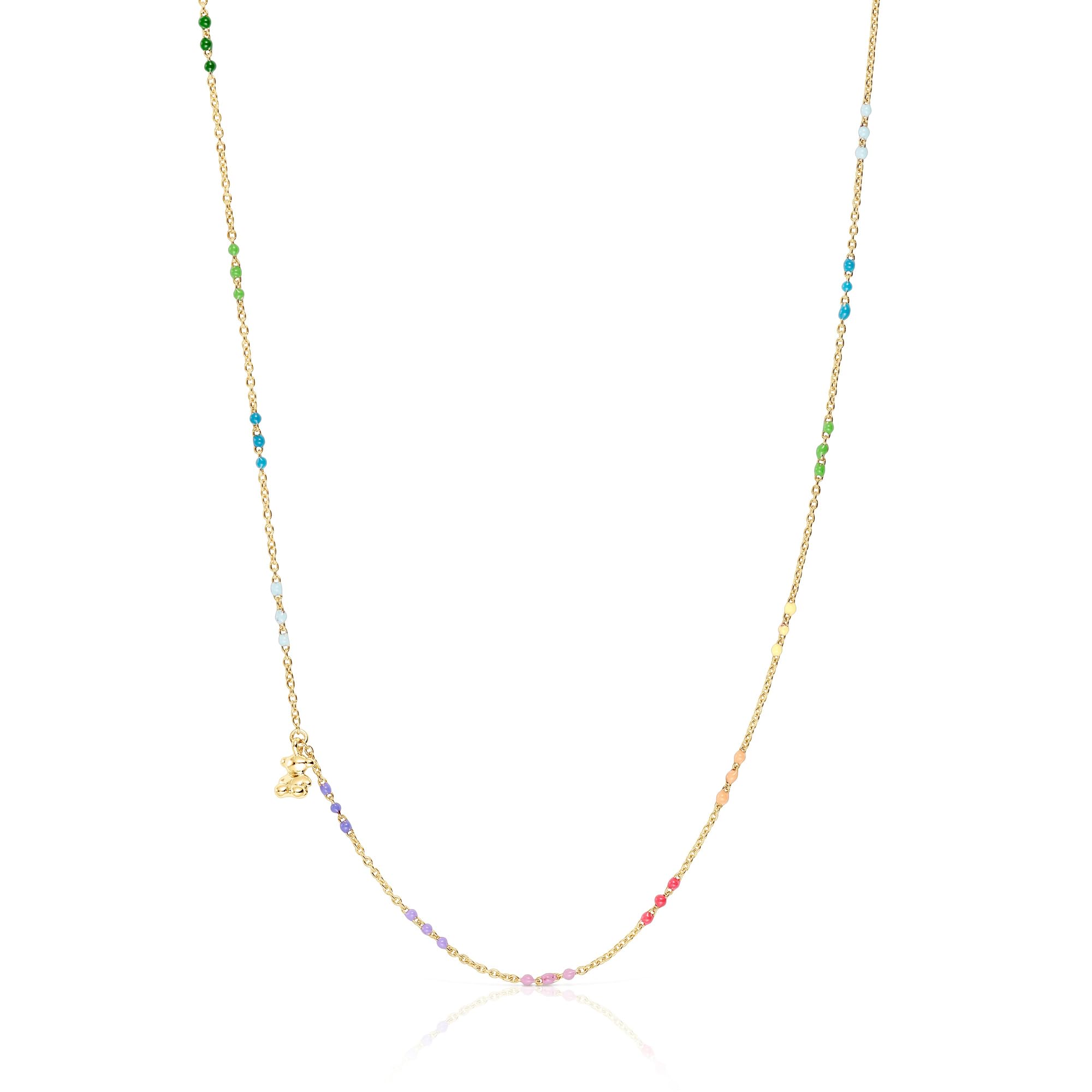TOUS Collar para Mujer con Baño de Oro 18 Kt sobre Plata de Primera Ley y Esmalte, Colección Bold Bear