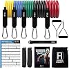 Resistance Bands Set – 5-Piece Exercise Bands – Portable Home Gym Accessories – Stackable Up to 150 lbs – Perfect Muscle Builder for Weights, Dumbbells