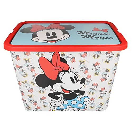 Tataway Boîte de rangement Minnie pour enfants, en plastique sans BPA, lavable et réutilisable, avec couvercle, légère et hermétique
