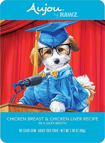 Aujou Chicken Breast & Chicken Liver Dog Food 8/2.46 oz Pouches