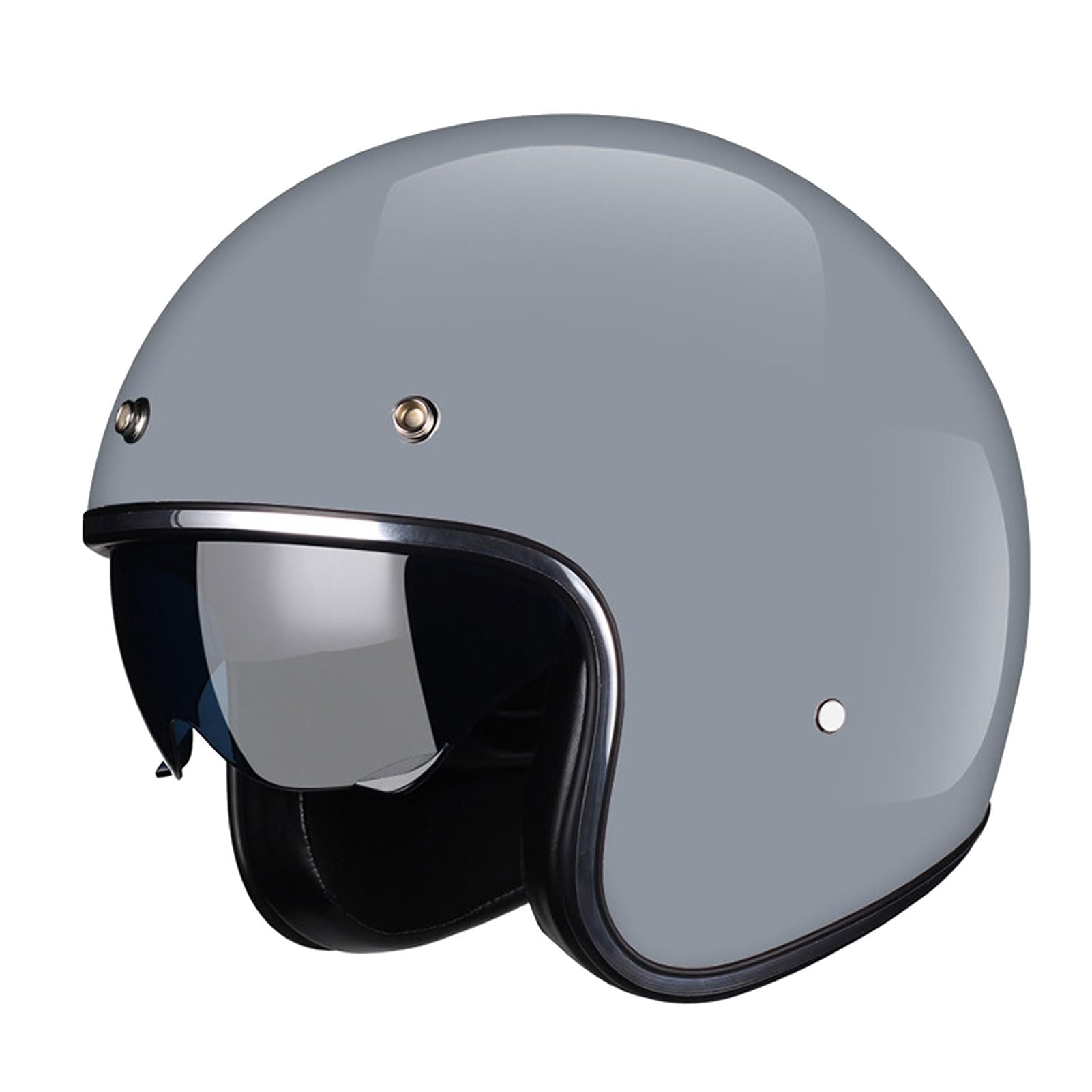 Kaski motocyklowe retro 3/4 z otwartą twarzą – lekki kask motocyklowy typu Jet, zatwierdzony przez DOT, zabytkowy kask do skutera dla motoroweru Cruiser Touring ATV, XXL=61-62cm,Style5