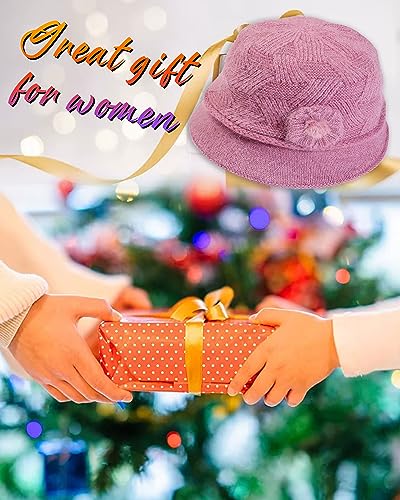 CheChury Frauen Cloche Hüte Bucket Hat Französische Baskenmütze Vintage Floral Wollkleid Klassischer Hut Winter Glockenhut Kirche Hut Klassisch Bowler Hut Melonenhut Fedorahüte Frauen