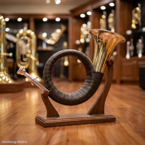 Tuyama TJG-202 Classic - Fürst-Pless Horn (Jagdhorn) in B - Traditionelle Bauweise - Großer Schaft, 120 mm Trichter, Kunstlederumwicklung - Edler, weicher Klang - mit stabilem Gigbag