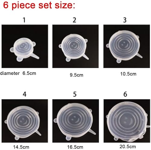 Miniatura 2 de 6 tapas de silicona, tapas elásticas de silicona, tapa universal para tazas y tazones pequeños (rosa)