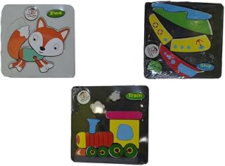 مجموعة تركيب بازل الثعلب والسفينة والقطار