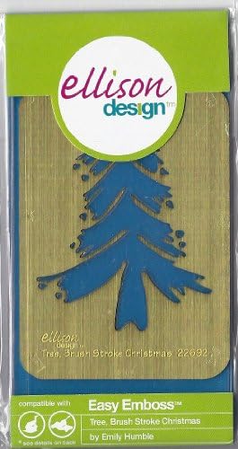 Ellison Design Easy Emboss Stencil - Tree, Brush Stroke Christmas