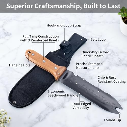 Cuchillo de Jardín YANG Hori Hori Acero Inoxidable 7" miniatura 4