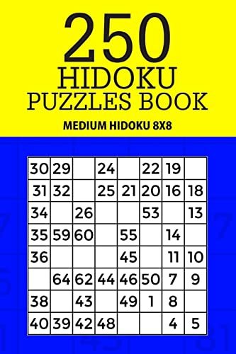250 Hidoku Puzzle Book: Medium Hidoku 8x8 (Hidoku Collection)