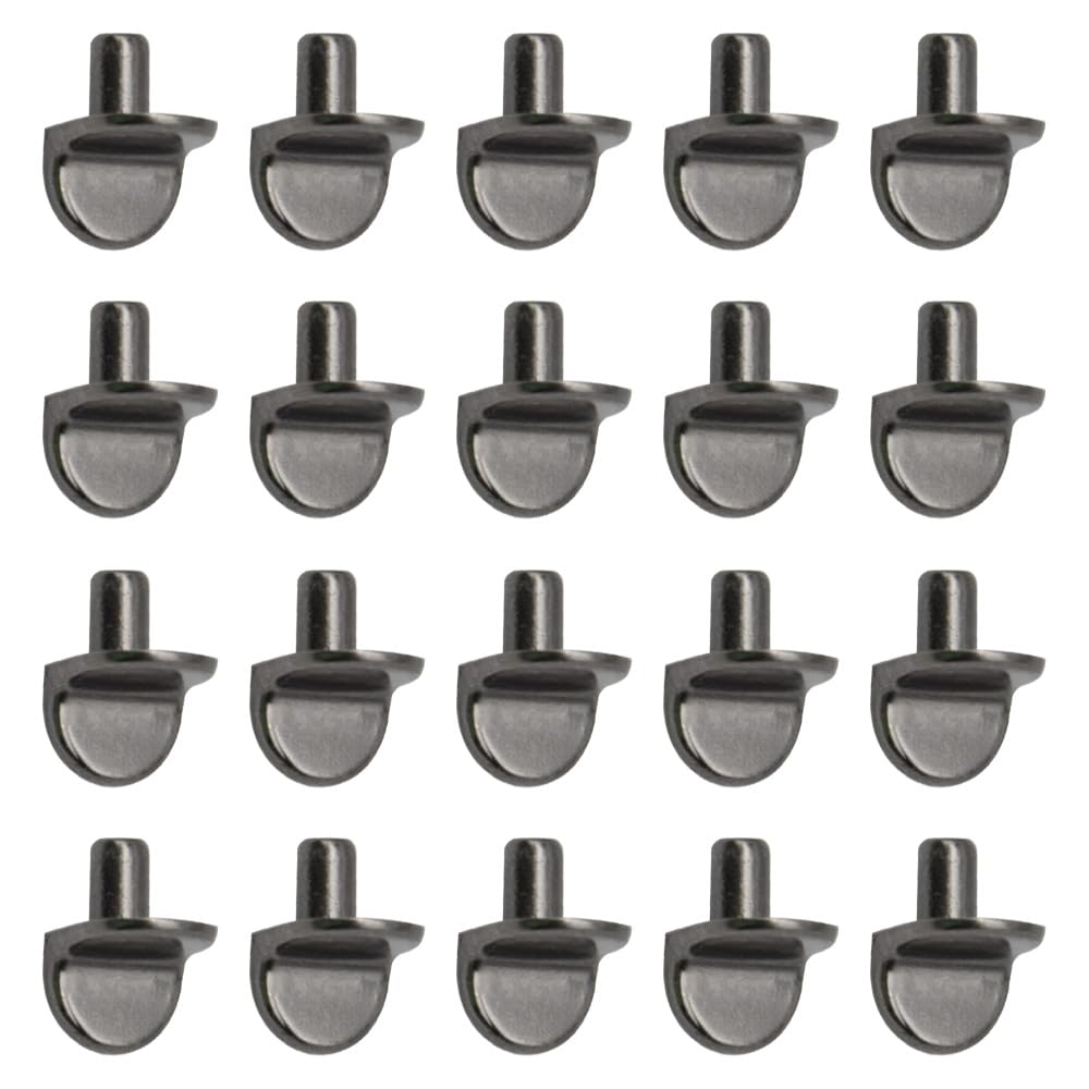 50Pcs Cabinet Shelf Pegs 5mm Shelf Support Pegs for Shelves L Shaped Shelf Pins Metal Shelf Bracket Pegs for Bookcase,Kitchen Cupboard (TJ-XL/Gun Black)