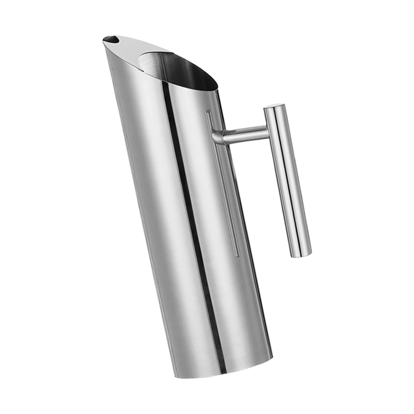 Jarra moderna de acero inoxidable con agarre antideslizante, pulido dorado y plateado, boca ancha, fácil de limpiar, ideal para cafeterías, hogar, restaurante, jarra de agua