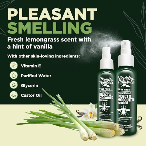 Image of Medella Naturals Insect & Mosquito Repellent, DEET-Free Naturally Derived Formula, Kid and Pet Friendly, Made in The USA, 4 Ounce Spray Bottle