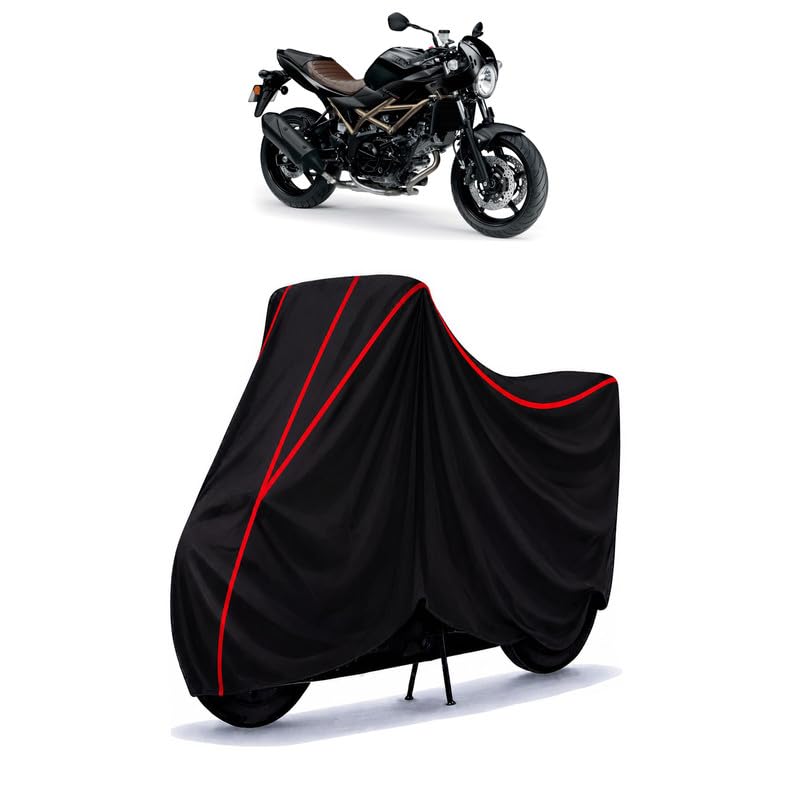 Image of Suzuki SV650 X Water Resistant Bike Cover for All Motorcycles & Rain | Heavy Duty Taffeta Fabric | UV Protection, Dustproof, Scratchproof | All Weather Two Wheeler Body Cover with Elastic Bottom
