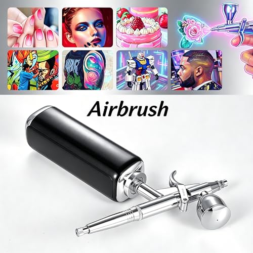 Image of Cordless Airbrush Set with Compressor kit, Trigger Type, High Airflow, Miniature Painting Tool, Temporary Tattoo, Dye Spray Gun for Hair, Barber Enhancement Air Brush, Nail Art.