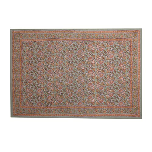 Image of GURU JEE Handmade Printed Cotton Rectangular Table Cloth for 6 Seater Dining Table 60 Inch X 90 Inch Rectangle Table Cover 152 cm X 228 cm 160 TC