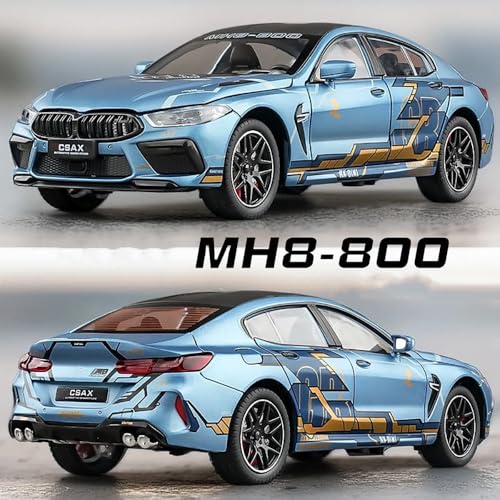 Image of 1:24 M8 Toy Car M8 Model Cars Die Cast Metal Car with Light Sound Pullback Openable Door Cars Toy