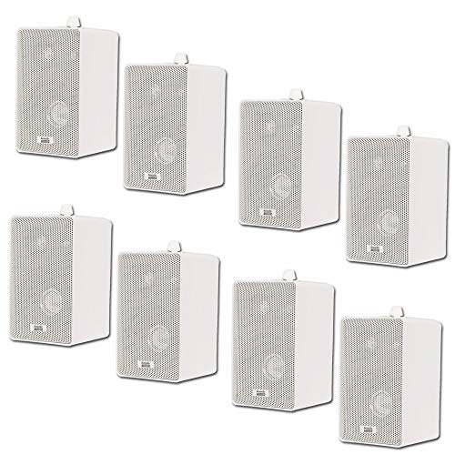 Acoustic Audio 251W Indoor Outdoor 3 Way Speakers 1600 Watt White 4 Pair Pack 251W-4Pr #TOP23
