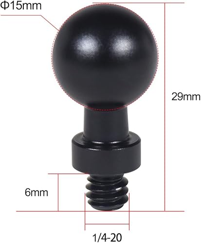 Miniatura 2 de FEICHAO Adaptador de montaje en cabeza de bola de 0.787 in0.669 in0.591 in0.512 in a 14 tornilloagujero de bola para accesorios de fotografía de