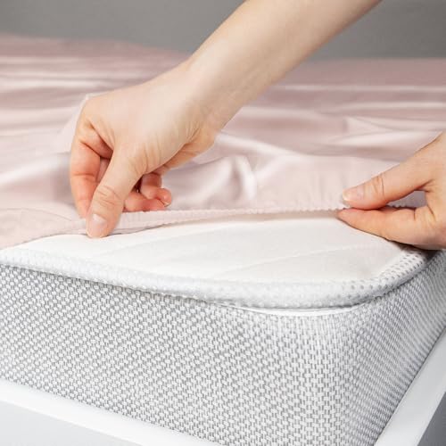 Image of Stoa Paris 300TC UltraSatin Double Bedsheet Set, 10 inch Drop Fitted Bedsheet with 2 Pillow Covers, Hypoallergenic, Wrinkle Free, Aesthetic Bedding, Home Decor, Gift, Date Night - Blushing Pink