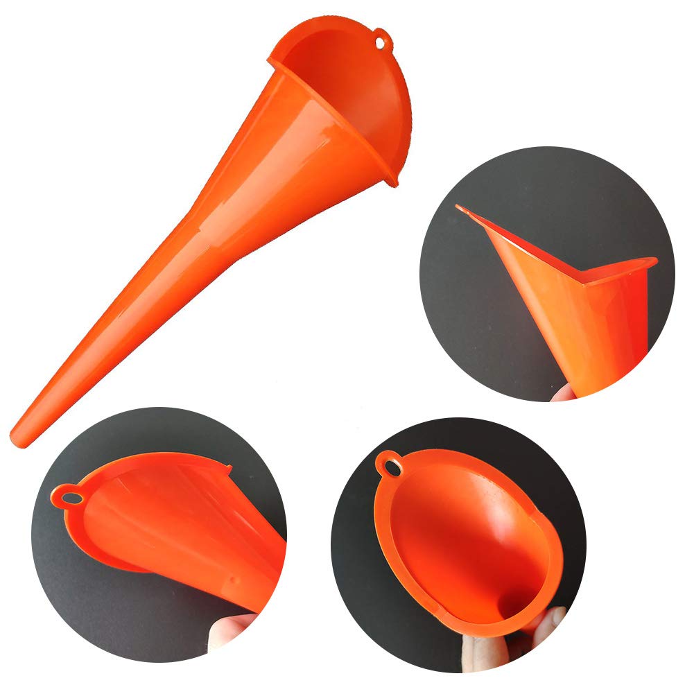 SYN Auto tanktrechter, multifunctionele lange hals plastic trechter voor auto, motorfiets, benzinemotorolie additief (rood